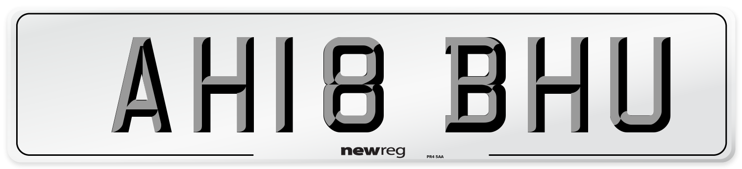 AH18 BHU Number Plate from New Reg